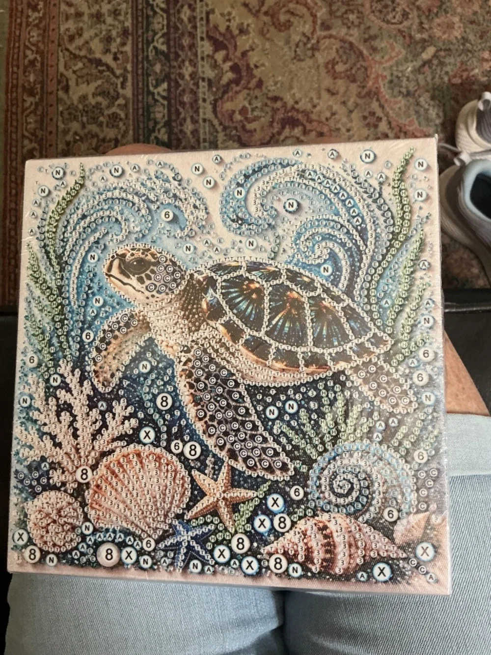 Ocean Theme Pearl Art DIY Kit, Sea Turtle DIY Pearl Painting Kit, Ocean Diamond